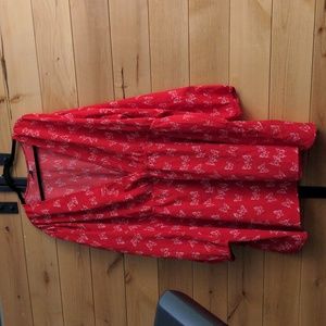 Divided Red Butterfly Print Mini Dress